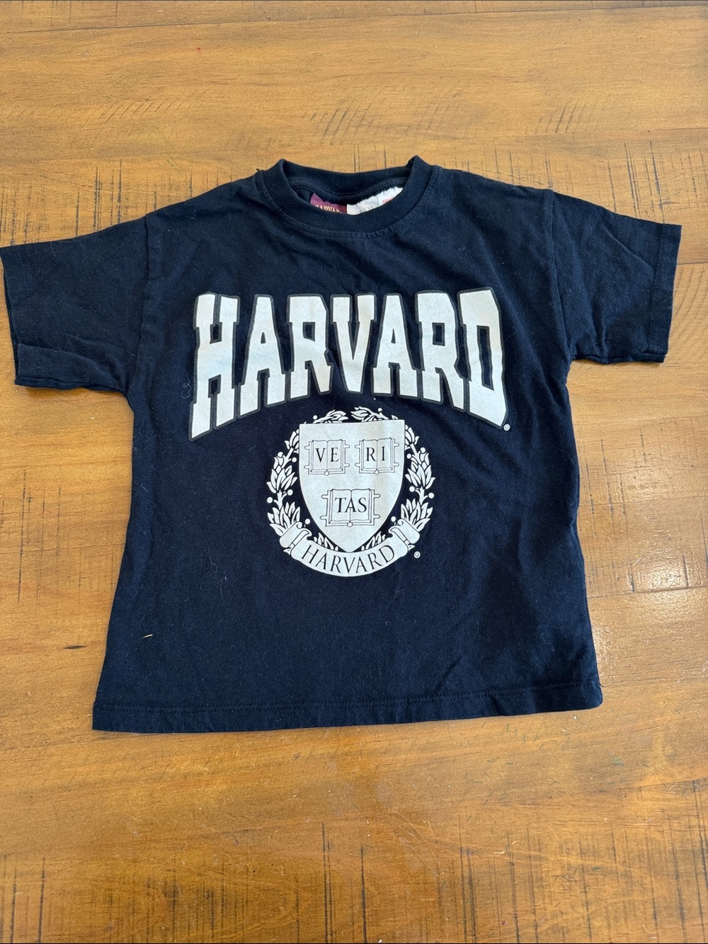 Zara Black Kids Harvard Logo T‑Shirt